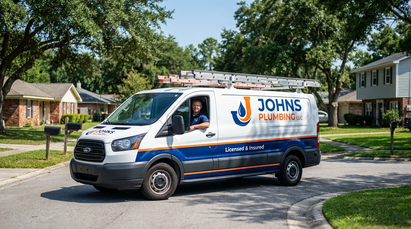 Johns Plumbing LLC service van in Waialua, HI