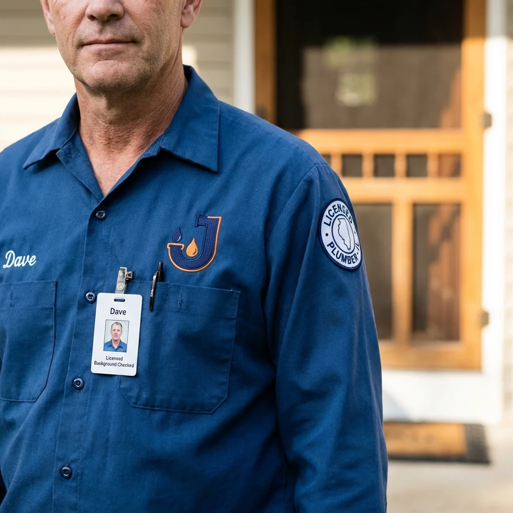 Licensed plumber showing ID badge in Waialua, HI