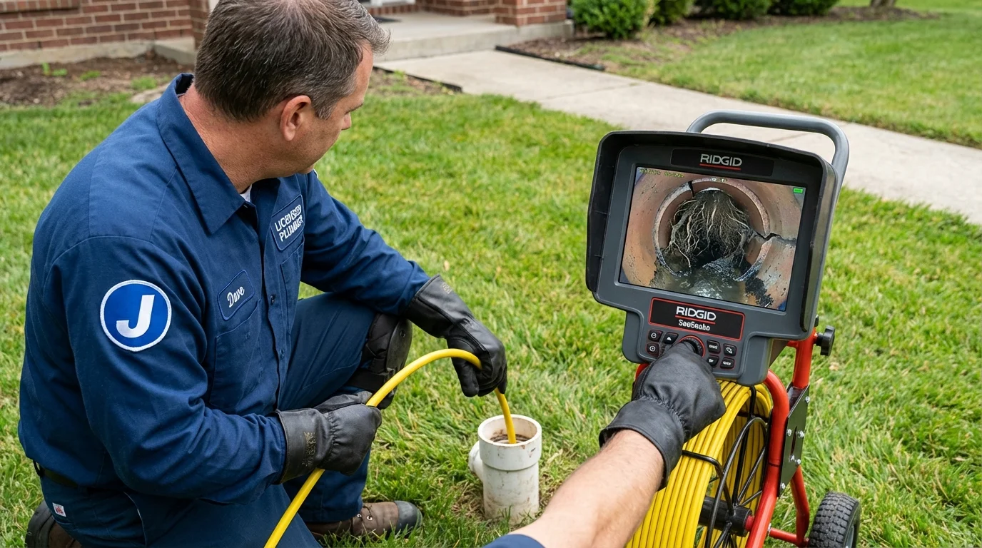 Sewer camera inspection being performed by Johns Plumbing LLC in Waialua