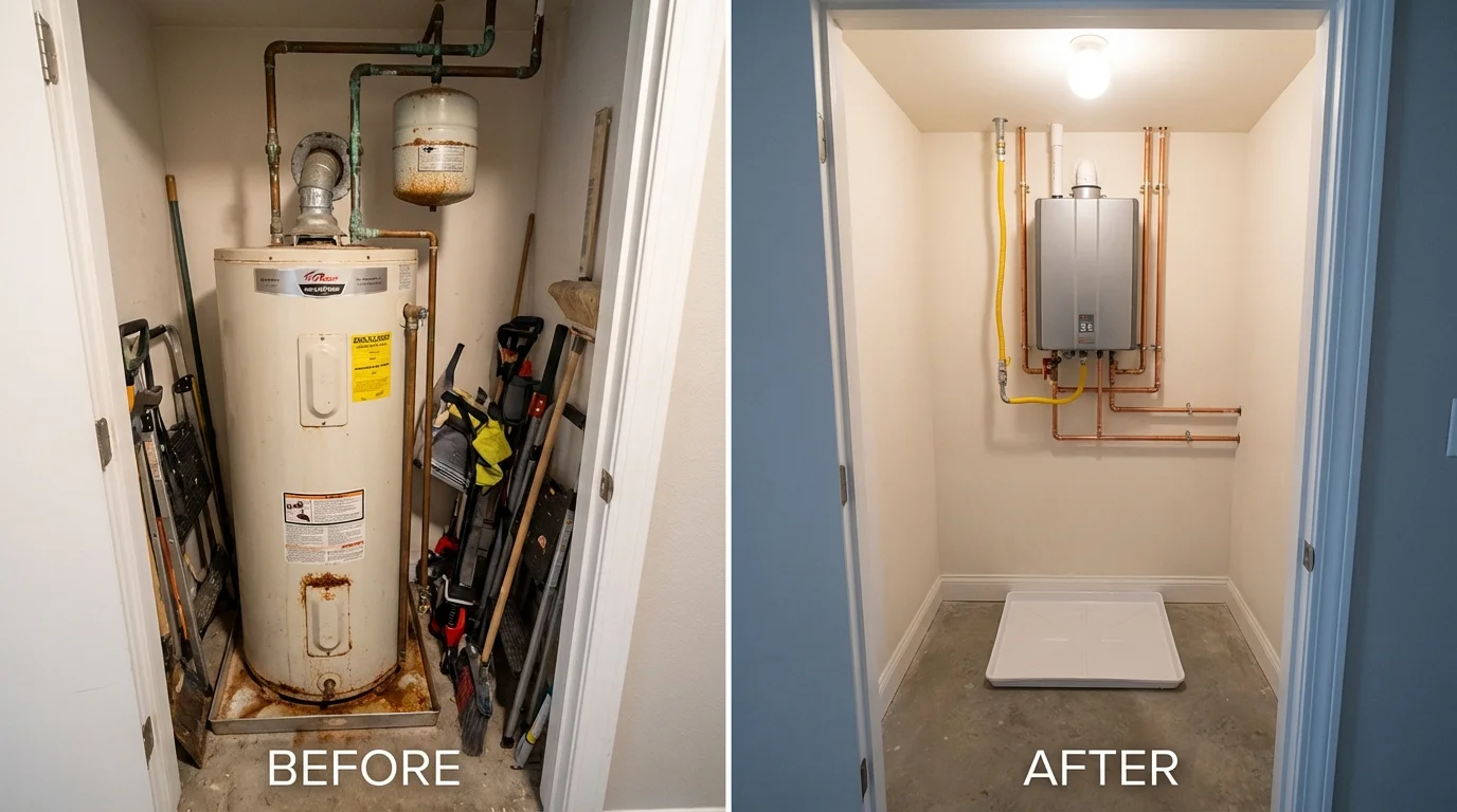Tank water heater versus wall-mounted tankless unit comparison for Waialua, HI homeowners